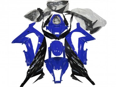 Billigste Kawasaki ZX10R Motorrad Verkleidung 2011-2015 - Blau Glanzendes Schwarz