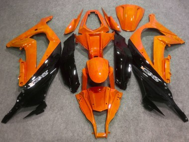 Billigste Kawasaki ZX10R Motorrad Verkleidung 2016-2020 - Orange Glanzendes Schwarz