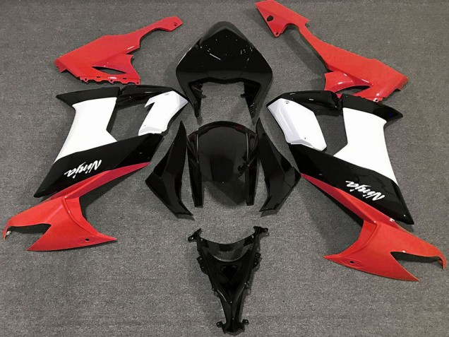 Billigste Kawasaki ZX10R Motorrad Verkleidung 2008-2010 - Glanzendes Rot Schwarz und Weiss
