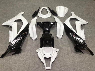 Billigste Kawasaki ZX10R Motorrad Verkleidung 2011-2015 - Weiss Glanzendes Schwarz