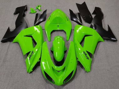 Billigste Kawasaki ZX10R Motorrad Verkleidung 2006-2007 - Grun Matt Schwarz