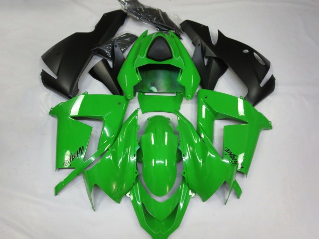 Billigste Kawasaki ZX10R Motorrad Verkleidung 2004-2005 - Glanzendes Grun Schwarz
