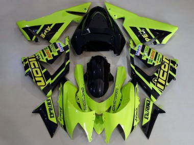 Billigste Kawasaki ZX10R Motorrad Verkleidung 2004-2005 - Hohe Sichtbarkeit Gelb und Schwarz