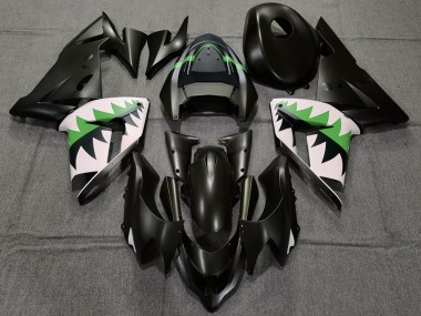 Billigste Kawasaki ZX10R Motorrad Verkleidung 2004-2005 - Matt Schwarz und Grun
