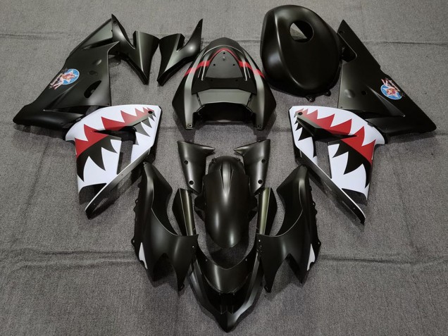 Billigste Kawasaki ZX10R Motorrad Verkleidung 2004-2005 - Matt Schwarz Betty Bomber
