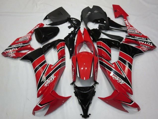 Billigste Kawasaki ZX10R Motorrad Verkleidung 2008-2010 - Rot Schwarz