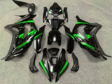 Billigste Kawasaki ZX10R Motorrad Verkleidung 2016-2020 - Matt Schwarz Grun Ninja