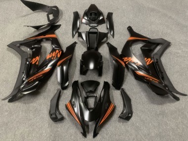 Billigste Kawasaki ZX10R Motorrad Verkleidung 2016-2020 - Matt Schwarz Orange Ninja