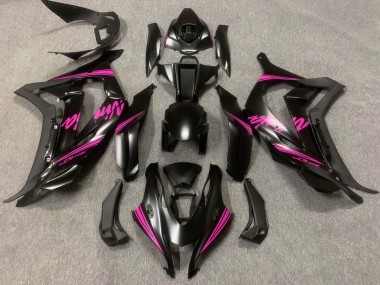 Billigste Kawasaki ZX10R Motorrad Verkleidung 2016-2020 - Matt Schwarz Rosa Ninja