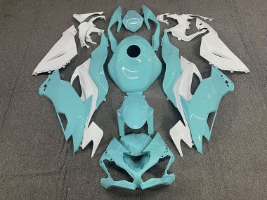 Billigste Kawasaki ZX6R Motorrad Verkleidung 2019-2022 - Weiss Aqua Blau