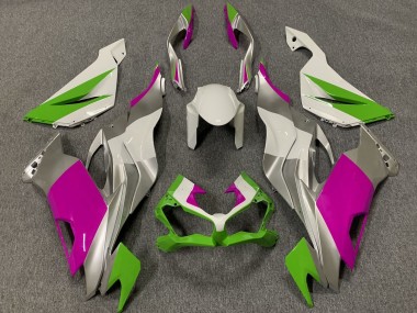 Billigste Kawasaki ZX6R Motorrad Verkleidung 2019-2022 - Weiss Silber Grun Rosa