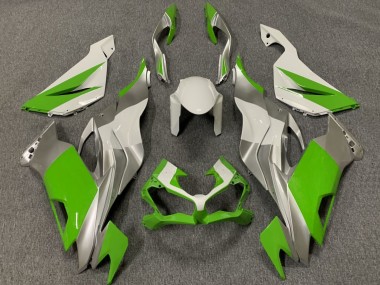 Billigste Kawasaki ZX6R Motorrad Verkleidung 2019-2022 - Weiss Silber Grun