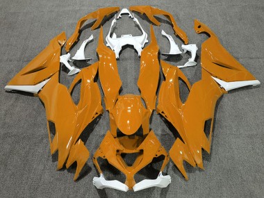 Billigste Kawasaki ZX6R Motorrad Verkleidung 2019-2022 - Weiss Orange
