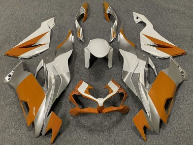 Billigste Kawasaki ZX6R Motorrad Verkleidung 2019-2022 - Weiss Silber Orange