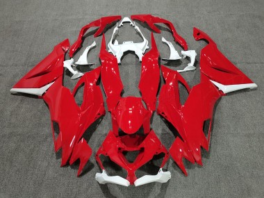 Billigste Kawasaki ZX6R Motorrad Verkleidung 2019-2022 - Weiss Rot