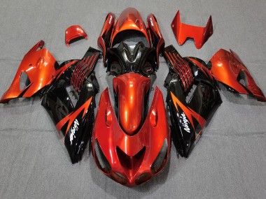 Billigste Kawasaki ZX14R Motorrad Verkleidung 2006-2011 - Rot Glanzendes Schwarz