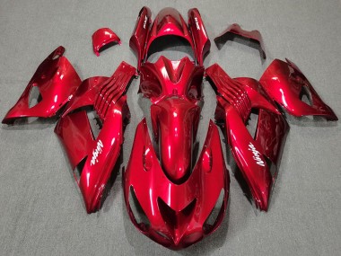 Billigste Kawasaki ZX14R Motorrad Verkleidung 2006-2011 - Rot Weiss Ninja