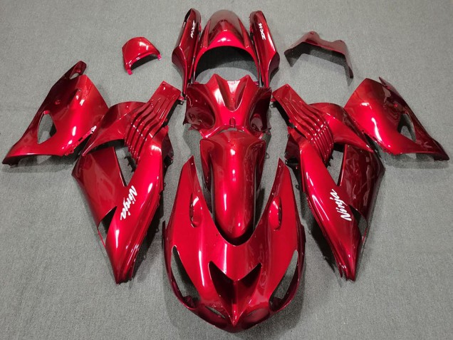 Billigste Kawasaki ZX14R Motorrad Verkleidung 2006-2011 - Rot Weiss Ninja