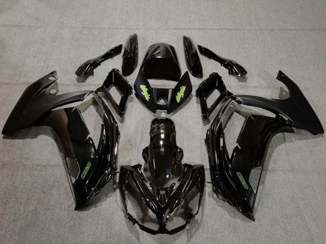 Billigste Kawasaki Ninja 650R Motorrad Verkleidung 2009-2011 - Glanzendes Schwarz Grun