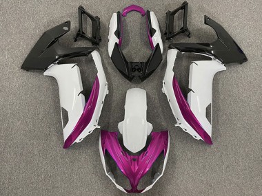 Billigste Kawasaki Ninja 650R Motorrad Verkleidung 2009-2011 - Weiss Magenta Matt Schwarz