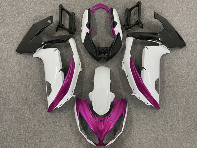 Billigste Kawasaki Ninja 650R Motorrad Verkleidung 2009-2011 - Weiss Magenta Matt Schwarz