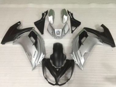 Billigste Kawasaki Ninja 650R Motorrad Verkleidung 2009-2011 - Silber Matt Schwarz