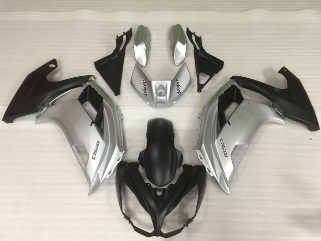 Billigste Kawasaki Ninja 650R Motorrad Verkleidung 2009-2011 - Silber Matt Schwarz