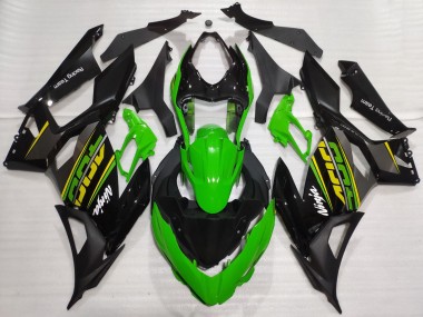 Billigste Kawasaki Ninja 400 Motorrad Verkleidung 2018-2024 - Grun Glanzendes Schwarz Matt Schwarz OEM Stil
