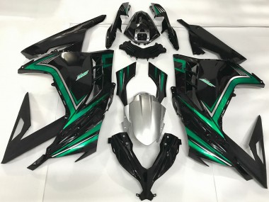 Billigste Kawasaki Ninja 300 Motorrad Verkleidung 2013-2024 - Glanzendes Schwarz Emerald Grun