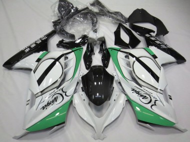 Billigste Kawasaki Ninja 300 Motorrad Verkleidung 2013-2024 - Glanzendes Weiss Grun Schwarz