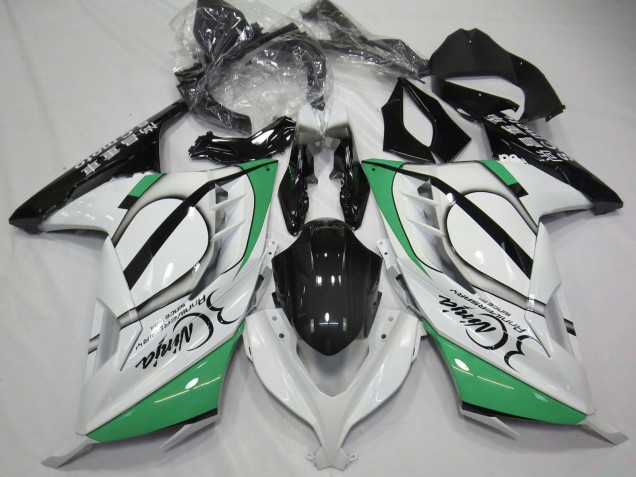 Billigste Kawasaki Ninja 300 Motorrad Verkleidung 2013-2024 - Glanzendes Weiss Grun Schwarz