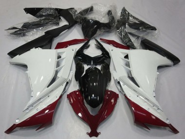Billigste Kawasaki Ninja 300 Motorrad Verkleidung 2013-2024 - Weiss Kastanienbraun Rot Schwarz