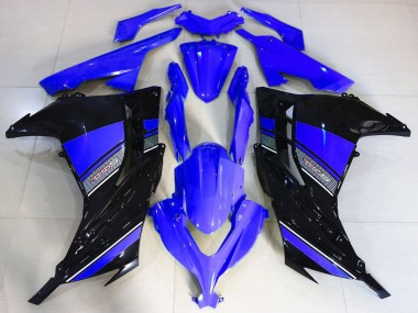 Billigste Kawasaki Ninja 300 Motorrad Verkleidung 2013-2024 - Blau Schwarz