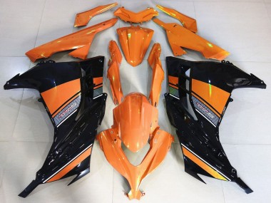 Billigste Kawasaki Ninja 300 Motorrad Verkleidung 2013-2024 - Orange Schwarz