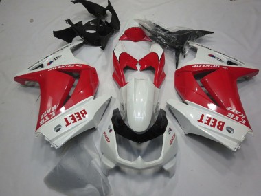 Billigste Kawasaki Ninja 250 Motorrad Verkleidung 2008-2012 - Weiss Rot Beet