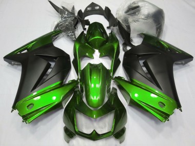 Billigste Kawasaki Ninja 250 Motorrad Verkleidung 2008-2012 - Grun Matt Schwarz