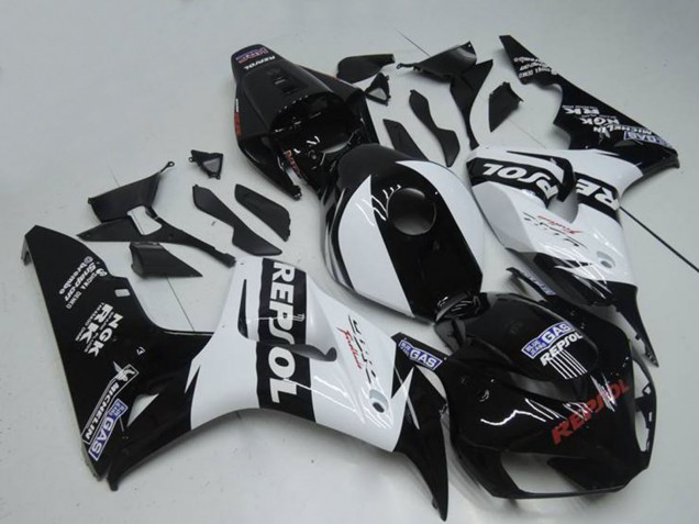 Billigste Honda CBR1000RR Motorrad Verkleidung 2004-2005 - Weiss Glanzendes Schwarz Repsol