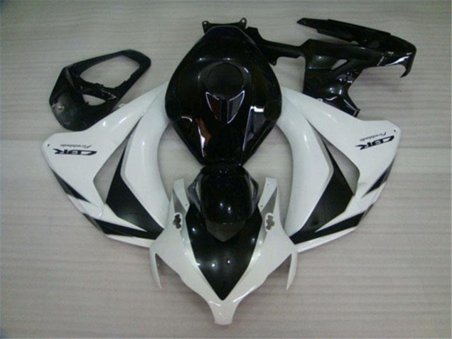 Billigste Honda CBR1000RR Motorrad Verkleidungen Kit 2008-2011 - Weiss Glanzendes Schwarz