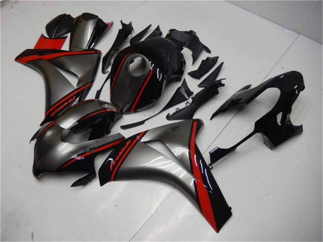 Billigste Honda CBR1000RR Motorrad Verkleidung 2008-2011 - Grau Rot Glanzendes Schwarz