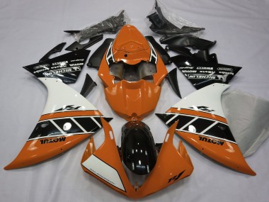 Billigste Yamaha R1 Motorrad Verkleidung 2012-2014 - Orange Weiss Glanzendes Schwarz