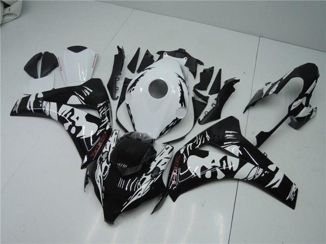 Billigste Honda CBR1000RR Abs Verkleidungen 2008-2011 - Weiss Glanzendes Schwarz