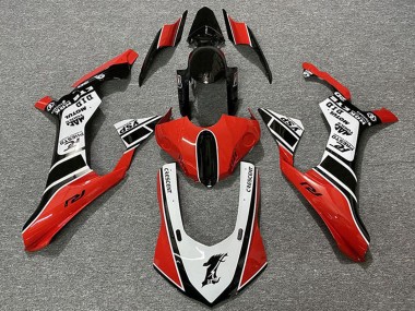 Billigste Yamaha R1 Motorrad Verkleidung 2015-2019 - Weiss Rot Glanzendes Schwarz Motul YSP