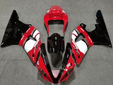 Billigste Yamaha R1 Motorrad Verkleidung 2000-2001 - Rot Weiss Glanzendes Schwarz