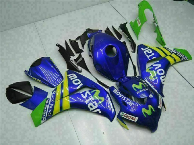 Billigste Honda CBR1000RR Motorrad Verkleidung 2008-2011 - Blau Gelb Grun MoviStar Castrol