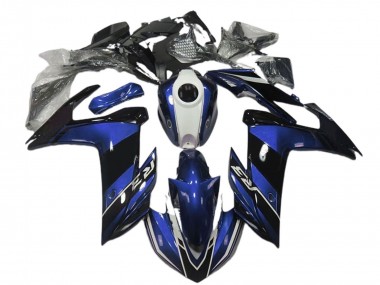 Billigste Yamaha R3 Motorrad Verkleidung 2015-2018 - Blau Weiss Glanzendes Schwarz