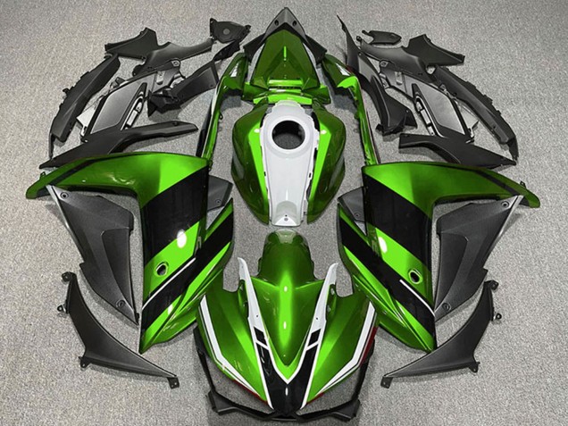 Billigste Yamaha R3 Motorrad Verkleidung 2015-2018 - Grun Weiss Glanzendes Schwarz