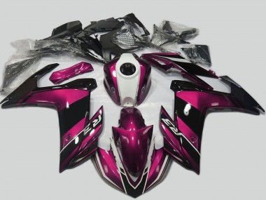 Billigste Yamaha R3 Motorrad Verkleidung Kit 2015-2018 - Lila Weiss Glanzendes Schwarz