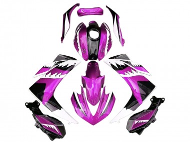 Billigste Yamaha R3 Motorrad Verkleidung 2015-2018 - Rosa Weiss Glanzendes Schwarz Hai