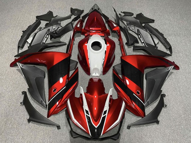 Billigste Yamaha R3 Motorrad Verkleidung 2015-2018 - Rot Weiss Glanzendes Schwarz