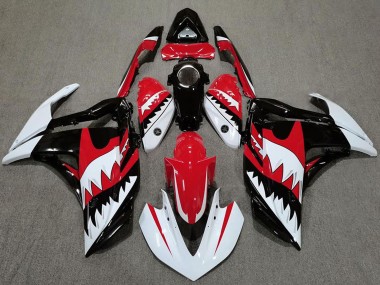 Billigste Yamaha R3 Motorrad Verkleidung 2015-2018 - Weiss Rot Schwarz Hai